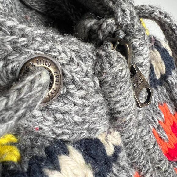 Abercrombie & Fitch Women’s Wool Blend Fair Isle Hoodie Sweater Jacket S Zip Up - Picture 11 of 11
